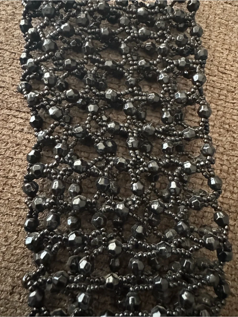 Beaded Black acrylic Crossbody Pouch